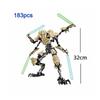 183pcs KSZ714 Star Action Figure assembly Toy Anime Robot Grievous With Lightsaber Hilt Combat Weapon Model Building Blocks Gift