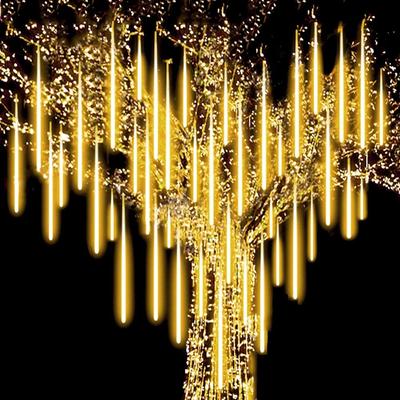 Star Meteor Shower Rain Lights, 30cm 8 Tubes 192 LED Lights Valentine Icicle Snow Falling Christmas Lights Outdoor Raindrop Lights, Wedding Party Tree