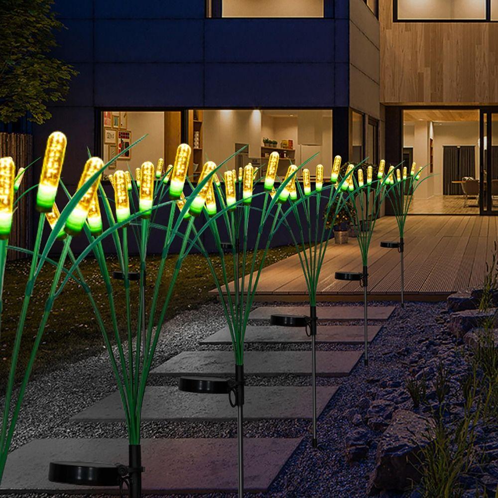Waterproof Design Solar Garden Lights Warm Light Solar Reed Lights  Yard Pathway