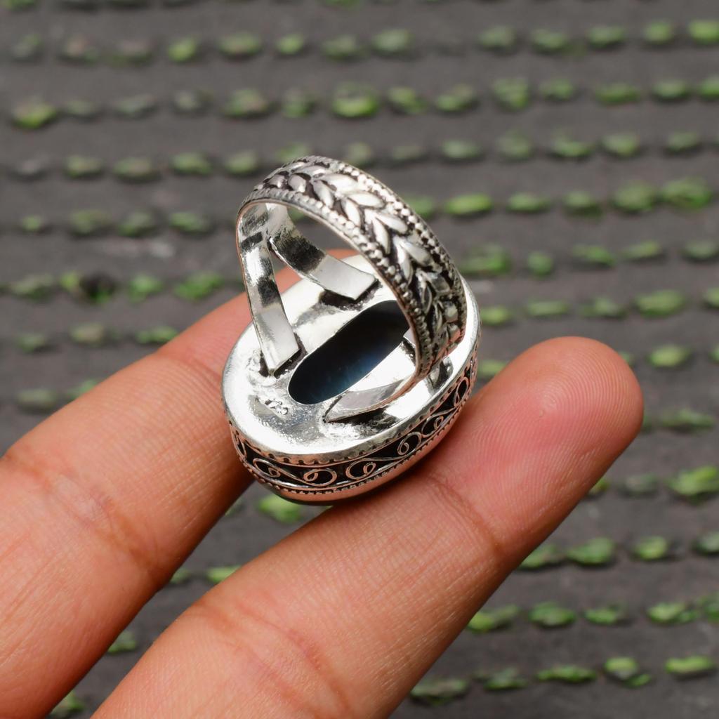 Labradorite Gemstone Handmade 925 Sterling Silver Jewelry Ring All Size