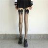 White Puresire Fishnet Stockings Pink Bow Tie Contrasting Color Women's Knee High sexy hollow out seductive large mesh Stocking#