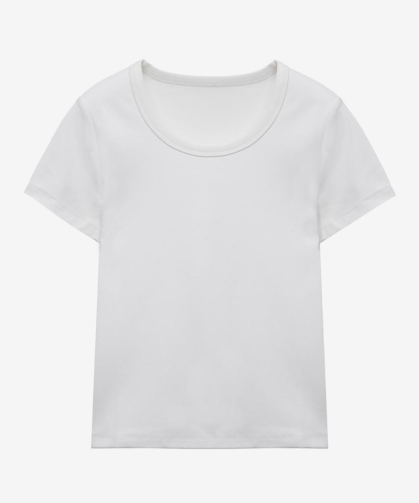 MIND BRIDGE WOMEN [W] U-Neck Basic Slim Fit Short Sleeve T-Shirt - 3 Colors