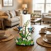 Acrylic Floral Tissue Holder 2D Flat Vertical Napkins Rack Roll Paper Towel Holder  for Kitchen