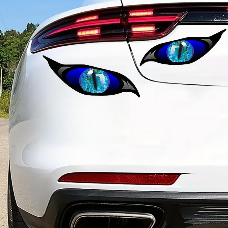 Car Sticker 3D Glossy Blue Dragon Eye Car Sticker - For Rearview Side Mirror, Eye-catching Mythical Creature Eye Decal