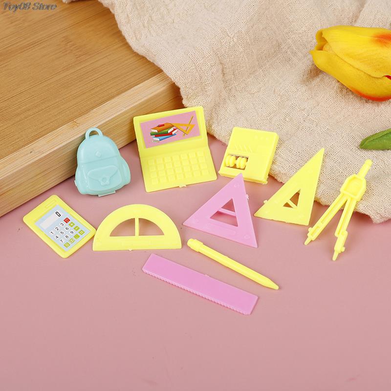 Dollhouse Mini Simulation Miniature Creative School Supplies School Bag Combination Set Doll School Bag Doll Gift Furniture Book