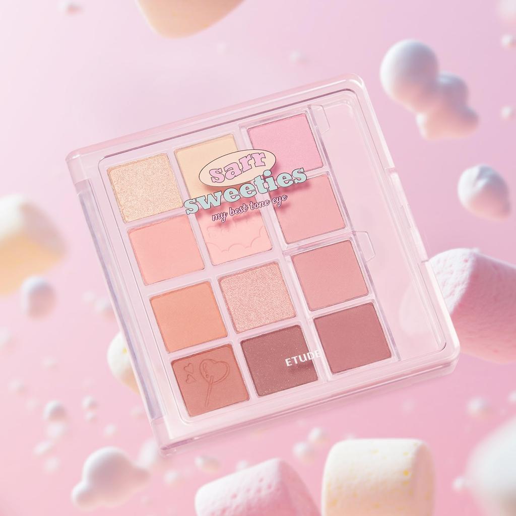 ETUDE My Best Tone Eye Soft Soft [Etude Official] Palette, Sweetie, 8.2g, 12-Color Palette, Eyeshadow, Glitter, Shimmer, Matte, Refillable, Portable,