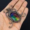 Butterfly Shaped Rainbow Solar Quartz Gemstone Pure Copper Wire Wrapped Handmade Pendant Jewelry For Her