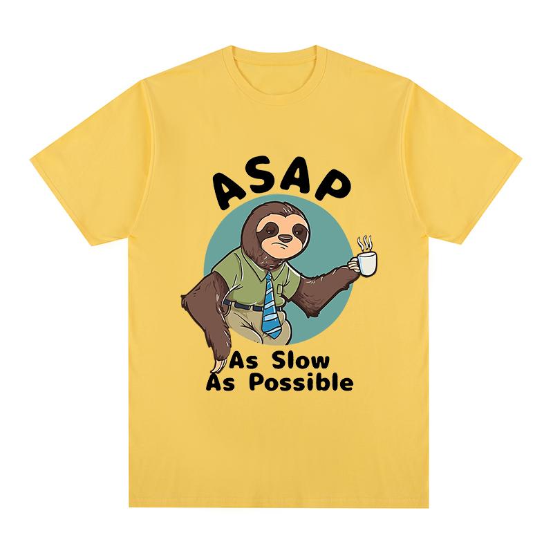 Lenochod ASAP tak pomalu, jak je to možné Kawaii tričko Bavlna Pánské tričko Nové TEE TRIČKO Dámské topy