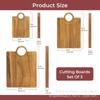 Wood Cutting Board Set Dual-Sided Kitchen Chopping Serving Tray Pizza Steak Deli Pastries