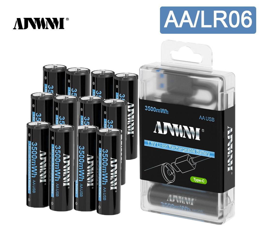 

AJNWNM Новый 1,5 В AA литий-ионный аккумулятор 3500 мВтч литий-полимерный USB перезаряжаемый литиевый USB аккумулятор AA с функцией зарядки через USB