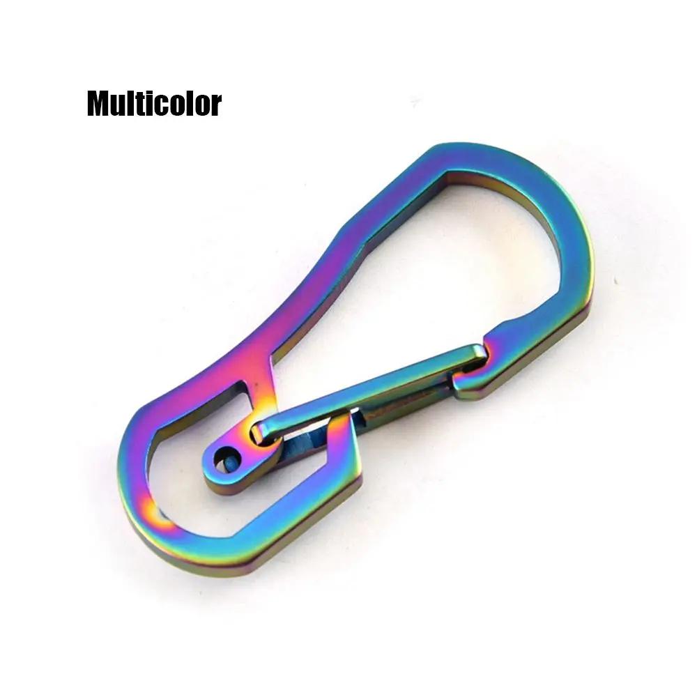 1pc Titanium Plating Carabiner Camping Clip Outdoor Tool Key Ring Clip Keychain Holder Hang Buckle Hook Carabiner Camping Clip