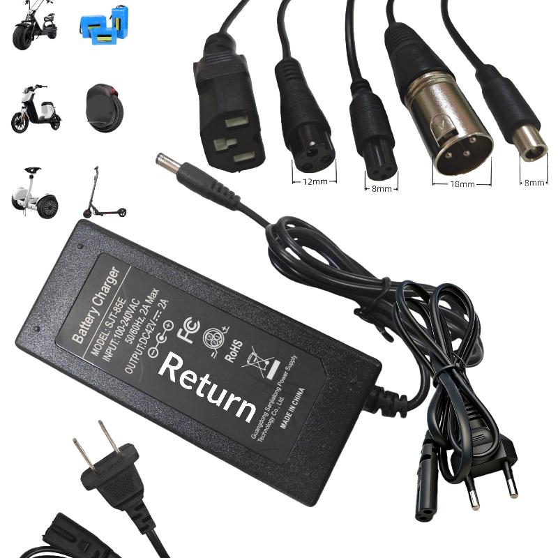 1 Set Ac 100-240V Dc 42V 2A Lithium Battery Charger Us/ Eu Plug Battery Adapter On Sector Accessories 42V 2A  Power Adapter