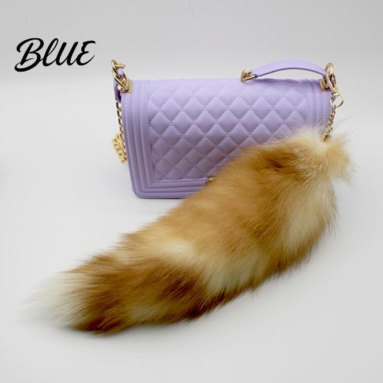 Rotatable Lobster Clasp Keychain Extra Large Fake Fox Tail Oversized