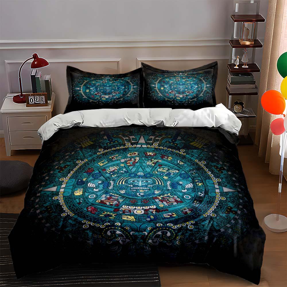 

Aztec-inspired circular motif Bedding Duvet cover sets Duvet covers Pillowcases gifts (1 * Duvet Cover 2 * Pillowcases, without duvet insert) 135x200cm