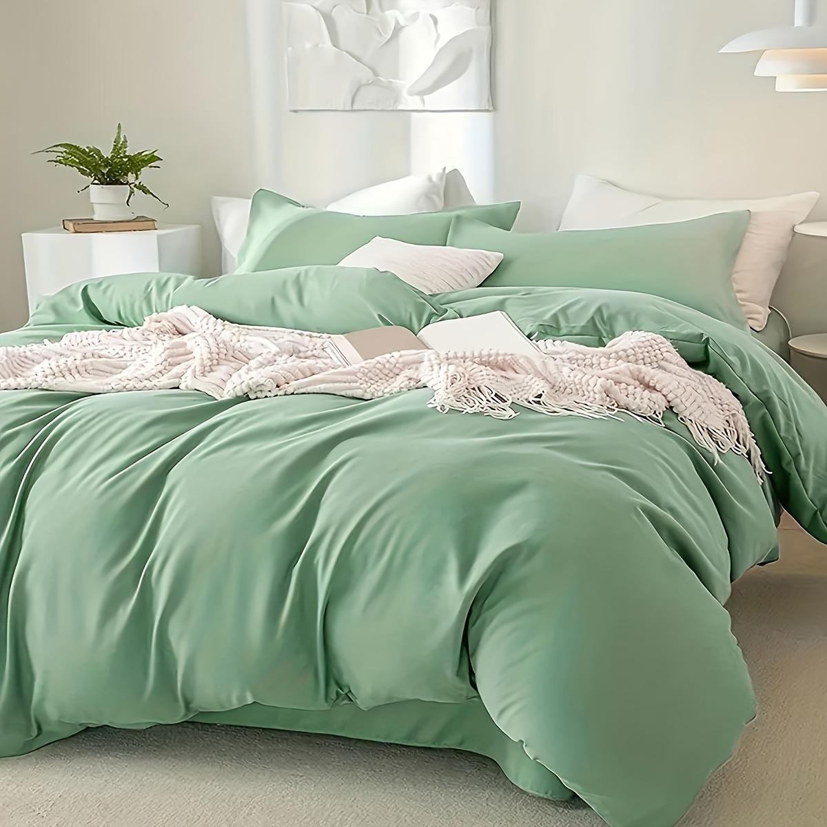 

3pcs solid-color duvet cover set, three-piece set, 100% polyester fiber, machine washable 200cm200cm