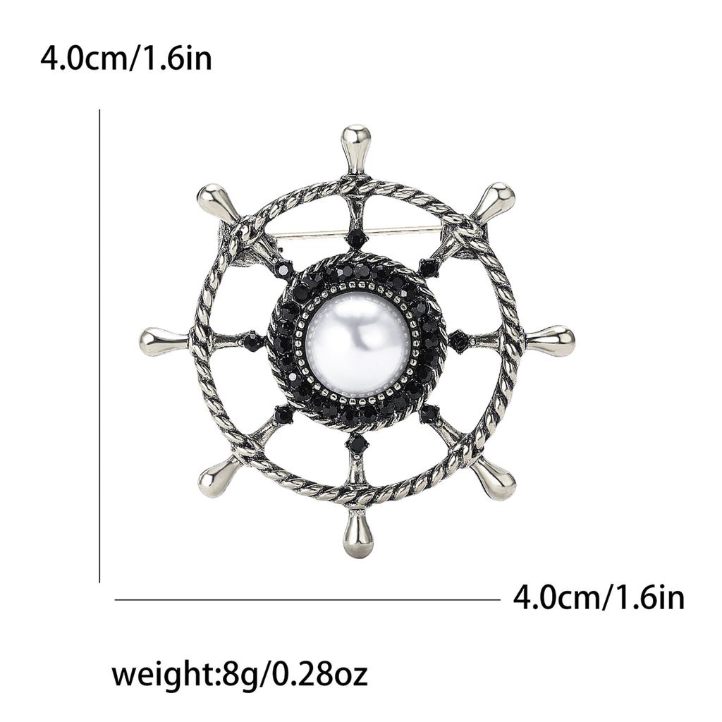 Kreativ Marine Stil Legering Perle Ror Brosje Utsøkt Herredress Frakk Korsasje Ornament Nål