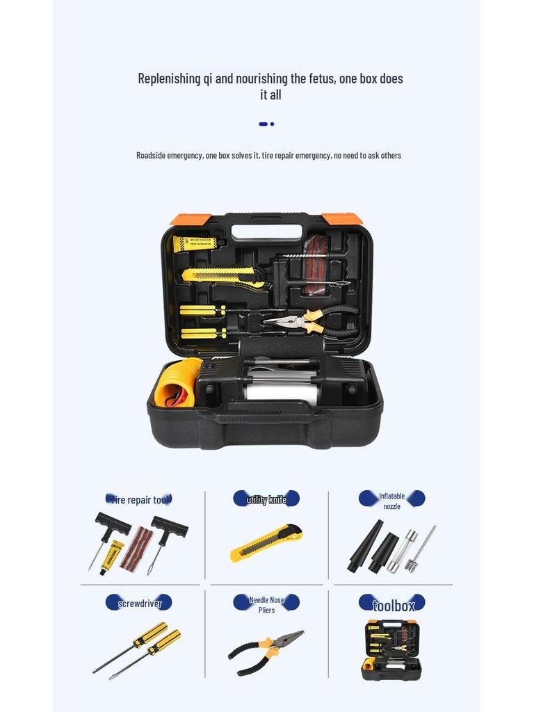 150W Dual Cylinder Car Air Pump - Automatic Stop High-Pressure Inflatable for Tires