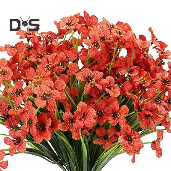 

20 шт., искусственный букет орхидей со стеблем, реалистичный многоразовый домашний свадебный букет, искусственный цветок, цветочная композиция, украшение для сада на открытом воздухе, фото красный