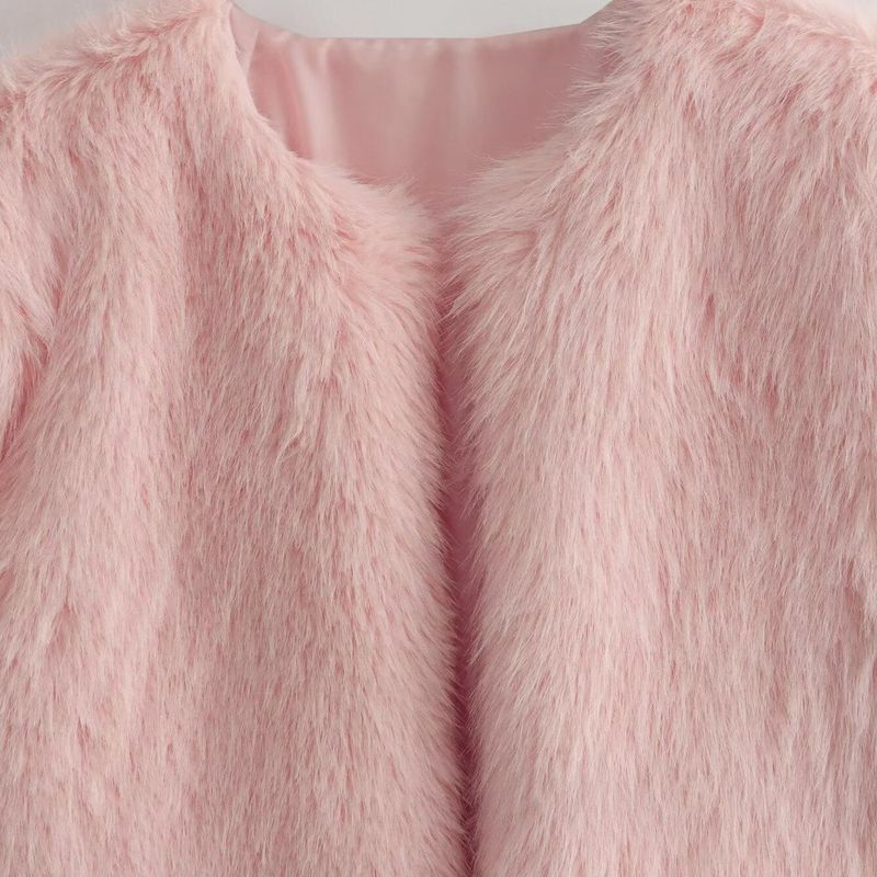 Kaslead New Arrival Women's Clothing Fashion Style Stylish Simple and Versatile Artificial Fur Short Outwear