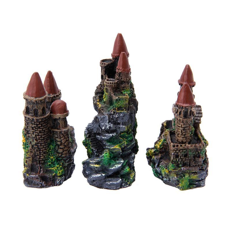  Aquarium Decoration Antique Resin Castle Providing Fish Shelters Hiding Spots