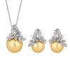 Set Imitation Natural Pearl Earrings Necklace Nanyang Bead Women's Noble Elegance Fashion Versatile Silver Needle Earrings