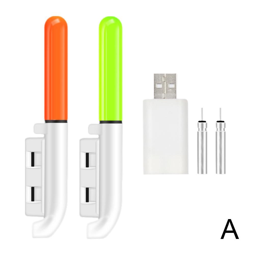 Светодиодный Светящийся Поплавок-Палочка для Рыбалки Удочка 2 шт. CR425 USB Зарядный Комплект Поплавок для Ночной Рыбалки Светящийся Поплавок Зарядное Устройство для Батарей Рыболовные Аксессуары