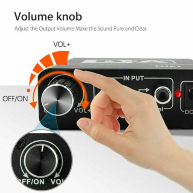 Nku Hifi DAC Amp Digital To Analog Audio Converter RCA 3.5mm Jack Headphone Amplifier with Toslink Optical Coaxial Input Output