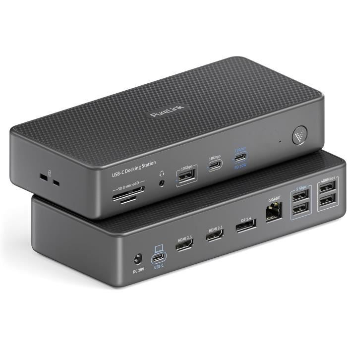 Station d'accueil usb c - vuelogic - 3 écrans - 8k - 100w - design compact