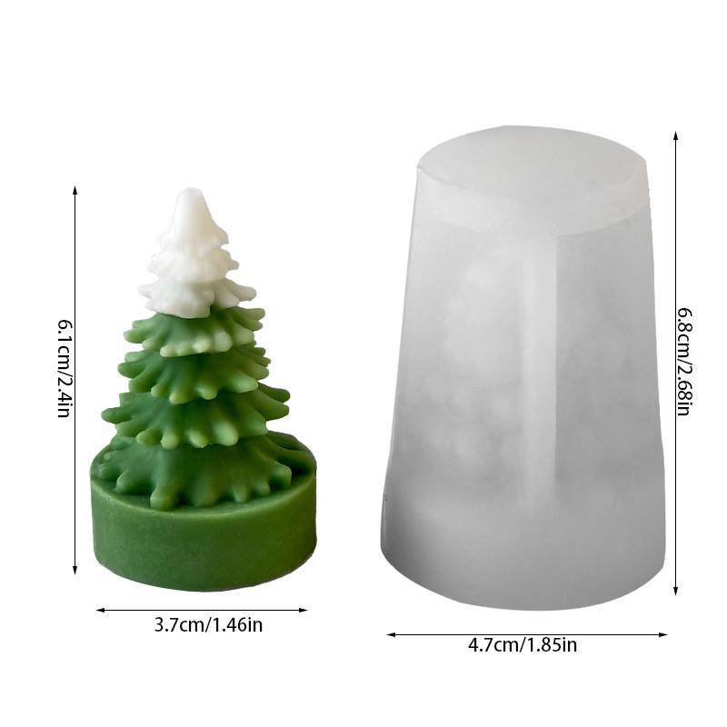 DIY Christmas Tree Candle Silicone Mold Christmas Party Decoration Aromatherapy Plaster Making Mould Home Ornament New Year Gift