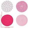 4PCS Hand Woven Circular Cotton Dining Table Placemat Coaster Kitchen Accessories Mat Cup Solid Color Coffee Drink Pad