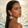 Pearl Rhinestone Dangle Earrings Bohemian Shell Drop Earrings Starfish Stud Earrings  Vacation