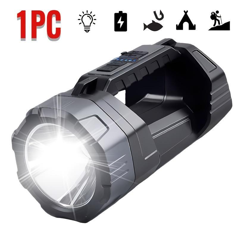 Solar LED Flashlight, Rechargeable Torch with Digital Power Indicator, Portable Light for Camping, Hiking, Home and Emergency Use