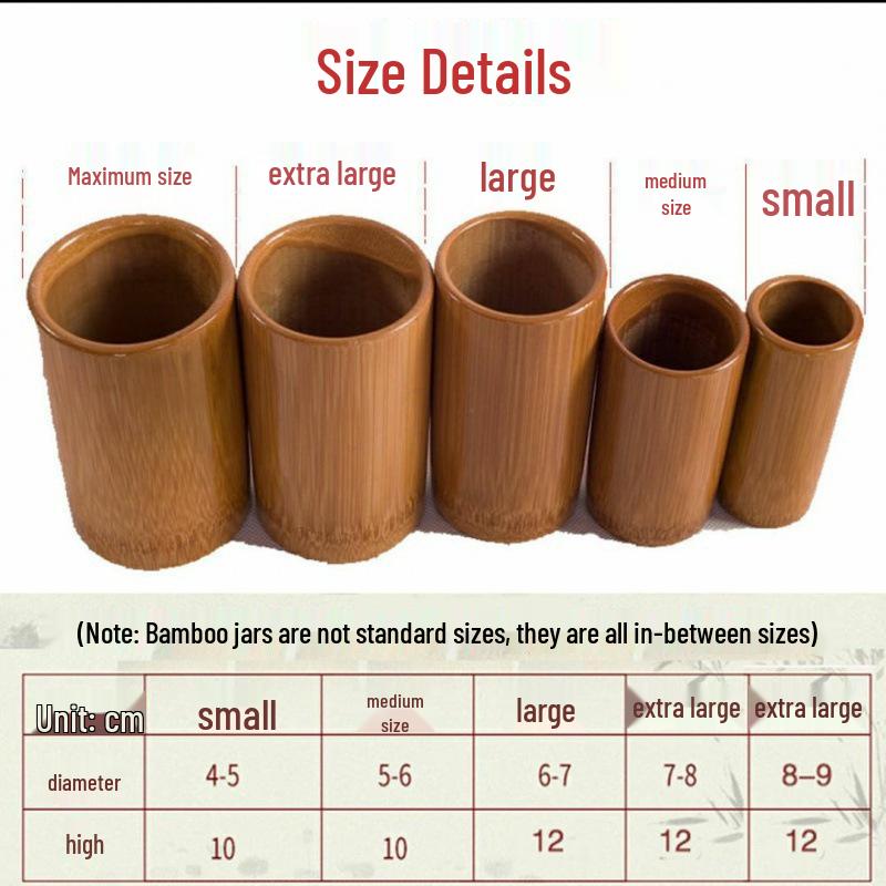 Naturalny Bambusowy Słoik Pochłaniający Wilgoć z Rurką Ssącą i Bańkowaniem Ogniowym