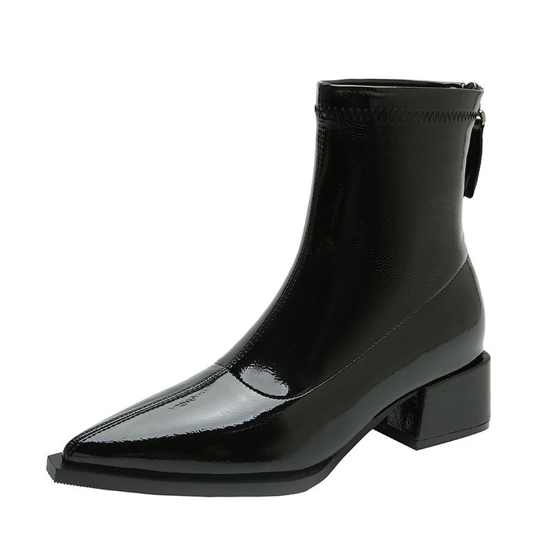 Fashion Spring Autumn Vintage Slimming Women Ankle Boots Ladies Concise Low Heel Short Botas Zapatos De Mujerr