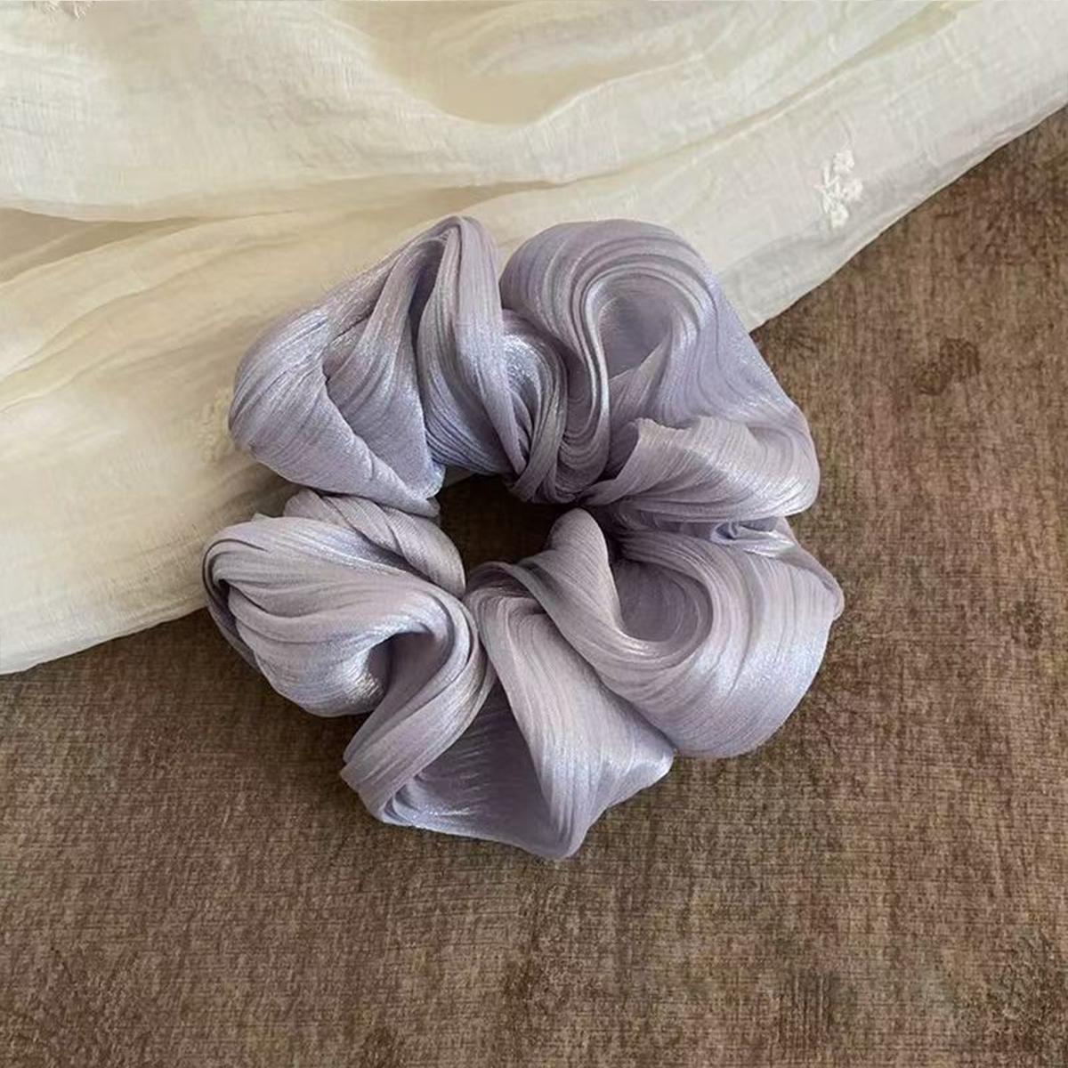 

1/4/5 шт. Корейская нежная и элегантная блестящая жемчужная ткань резинка для волос в виде толстой кишки, модный атласный цветок для волос, резинка для волос для пучка