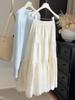 Elegant French White Embroidered High-Waisted Layered Skirt - Women's Early Spring Versatile Style