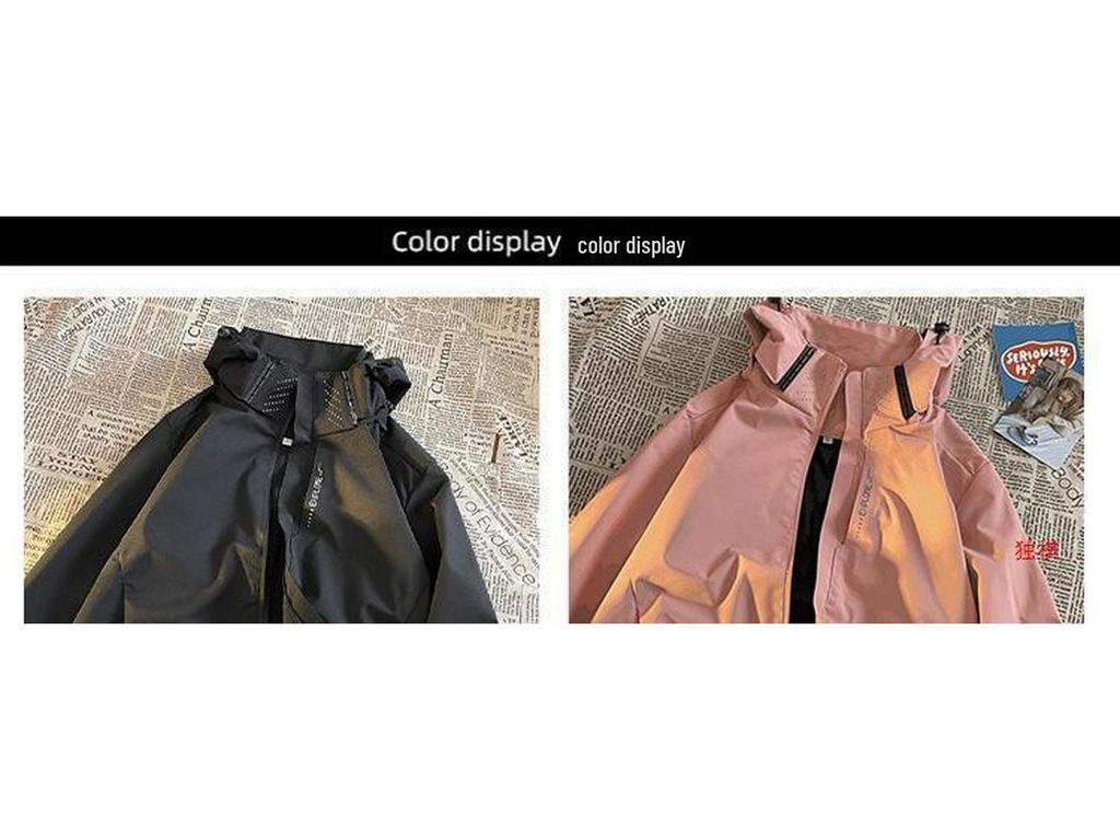 Kamiya River Unisex Black Warrior Hooded Workwear Jacket - Velvet Thickened Cotton