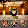 Modern Crystal Ball Nightlight With Wood Frame Heart Pattern Energy Efficient LED Litght for Bookshelfs, Windowsill