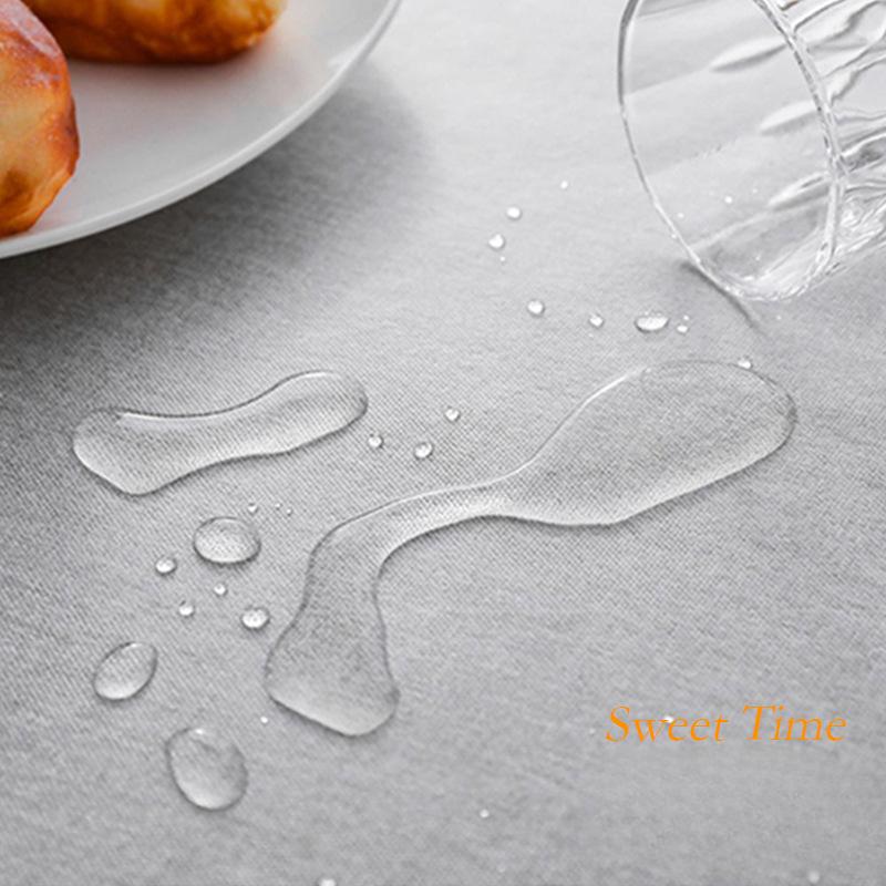 Simple Tassel Tablecloth Pastoral Cotton Linen Dining Tablecloth Water and Oil Proof Solid Color Desk Cover Towel Tea Cloth Tables Case