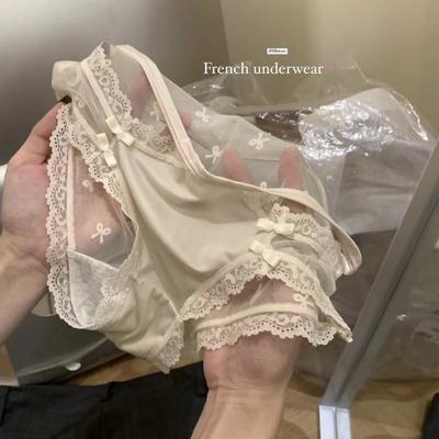 Lady Summer Sexy Lace Pure Want Hollow Bare Sense Antibacterial Crotch Waist Triangle Briefs