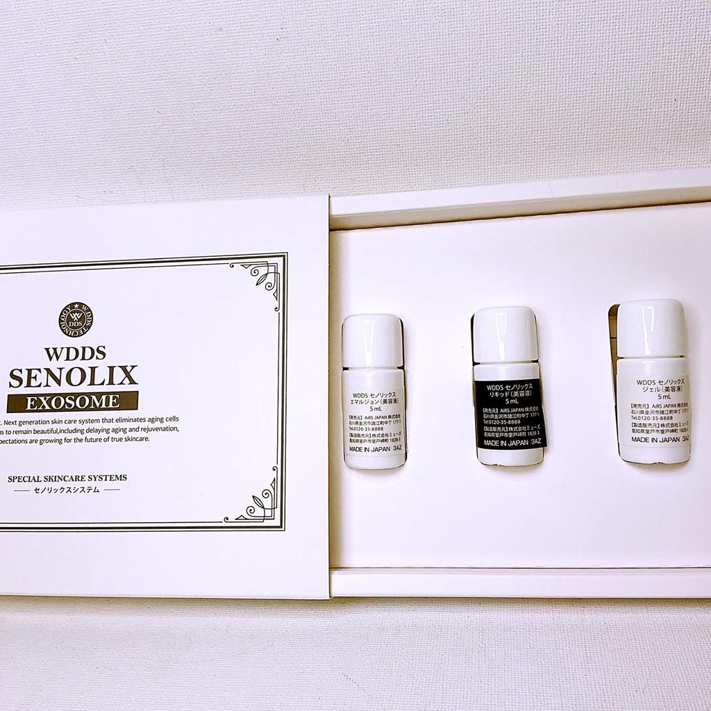 WDDS SENOLIX Exosome Serum Stem Cell Culture Fluid Skincare Made In Japan (Trial Kit) 3-Step (4-Box Set), Formula, Anti-Aging System,