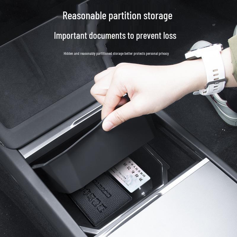 Tesla Model Y/3 Center Console Ice Crystal Silicone Storage Box (Double-Layer, Refresh Version)