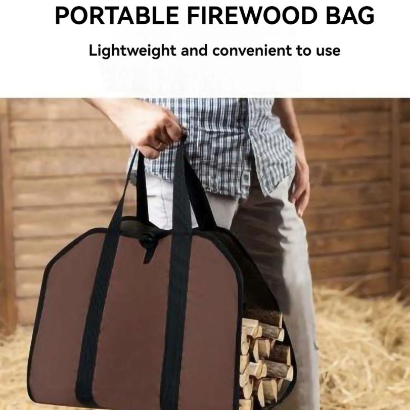 1pc Firewood Log Carrier Tote Bag, Canvas Firewood Holder, Extra Large Durable For Fireplaces, Wood Stoves, Firewood, Logs, Camp