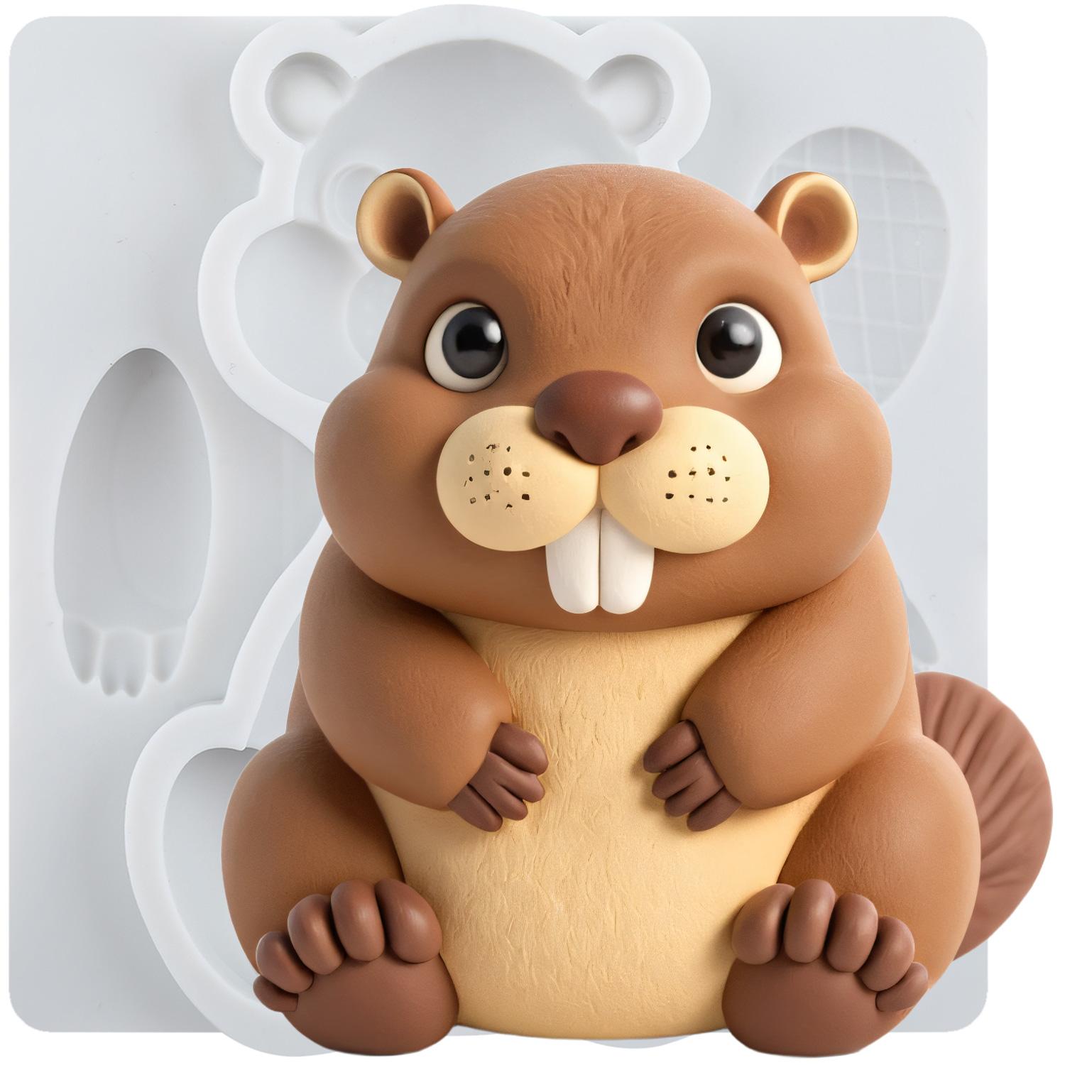 

Силиконовые формы «Бобры», Форма для мастики «Лесные животные», Инструменты для украшения торта, Топпер для кекса, Форма для конфет, шоколада, гампасты серый