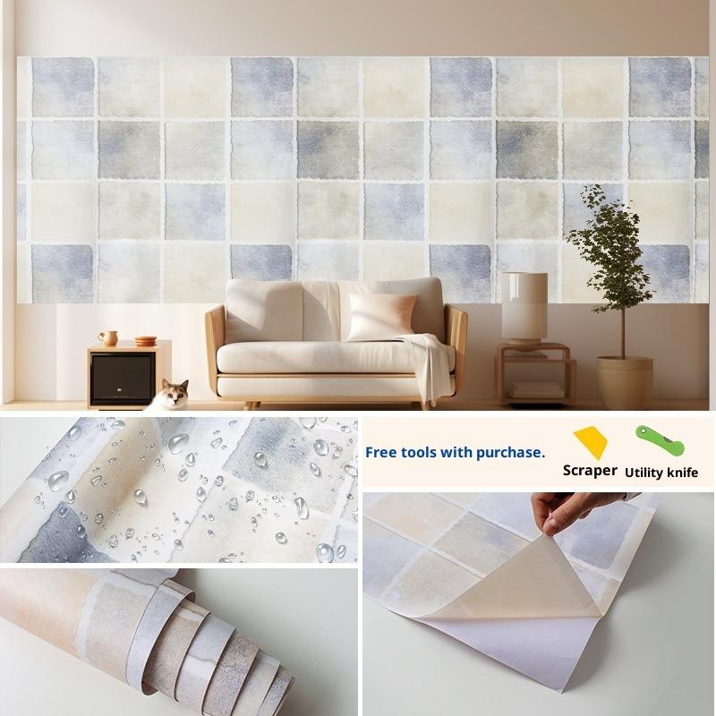 

ПВХ Обои Самоклеящиеся Спальня Гостиная Фоновая Стена Арендный Дом Водонепроницаемые Самоклеящиеся Обои Узор Наклейка на Стену