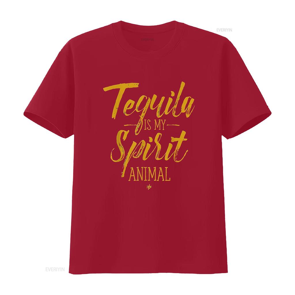 Womens Tequila Is My Spirit Animal T Shirt Black 2XL vintage Washed Breathable Slightly Versatile streetwear Stylish fashion