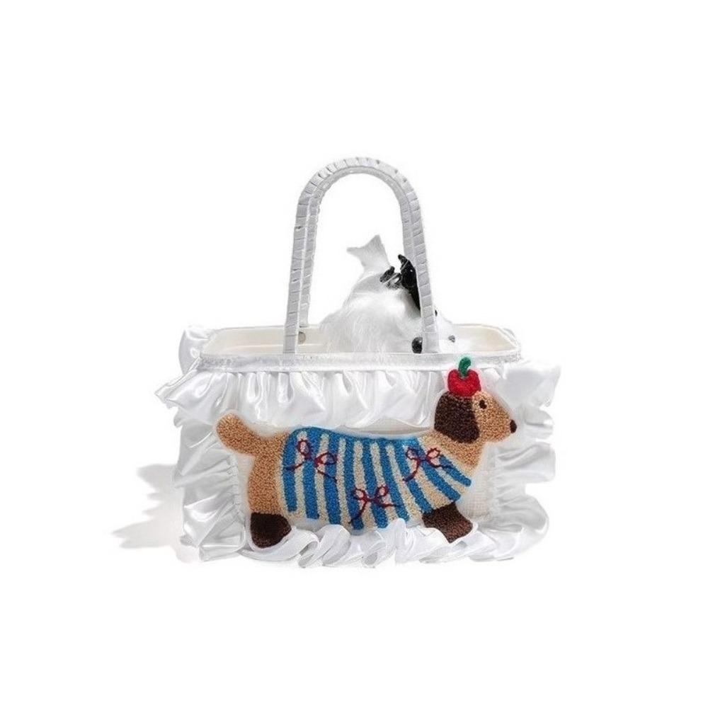 

Elegant Dog Tote Bag Carrier | Puppy Satin Purse Carrier For Small Dogs | Eco-friendly Bamboo Plastic Material | Bearing 9lbs 16X16X17CM белый