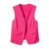 Women Single Breasted Sleeveless Vest Open Front Office Work Blazer Casual V Neck Business Top with Pockets