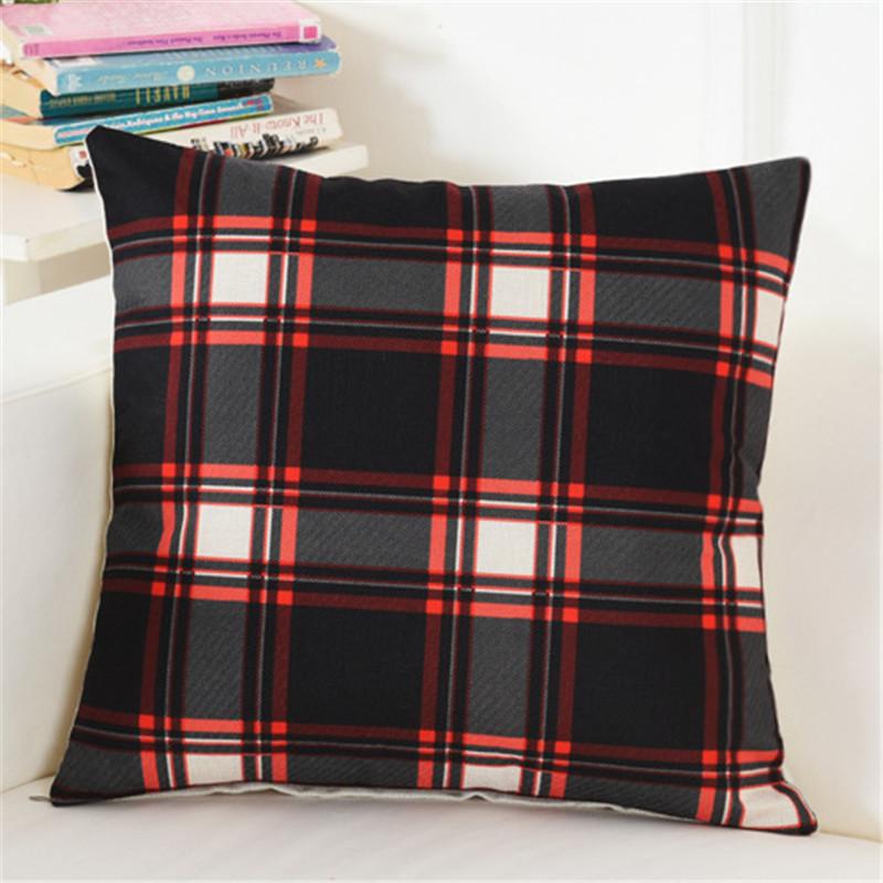 

45x45cm Classical Geometric Dark Color Cushion Cover Cotton Linen Home Living Room Sofa Bedroom Decoration 45x45cm