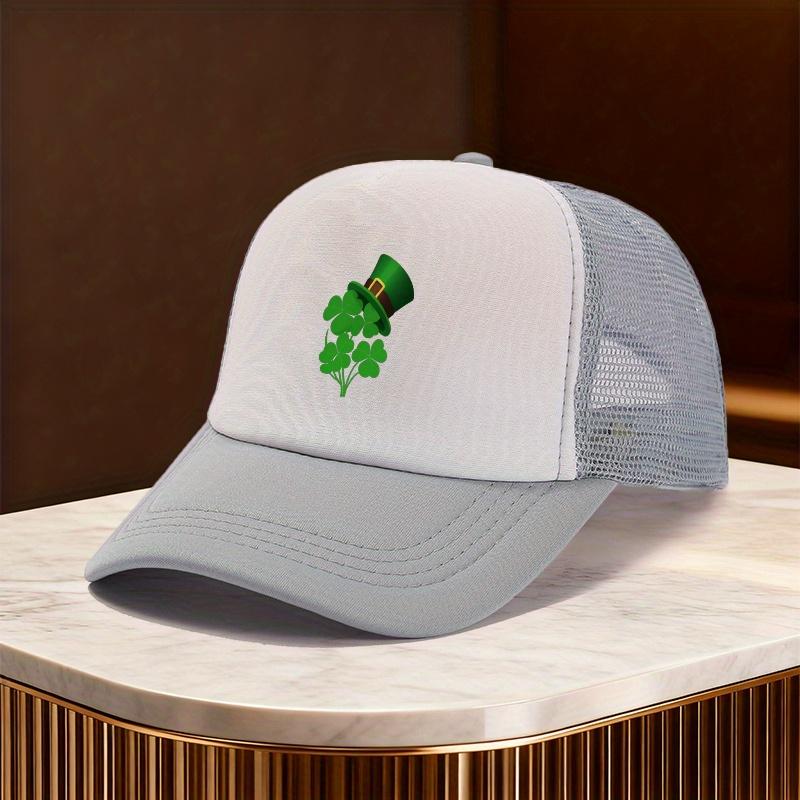 Irish Shamrock Leprechaun Hat Trucker Hat Mesh Adjustable Unisex Casual Baseball Cap for St Patrick Day